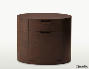 AMPHORA - Oval wooden bedside table with drawers _ Maxalto