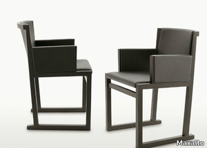 MUSA - Sled base solid wood chair with armrests _ Maxalto