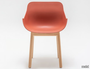 BALTIC BASIC - Polypropylene chair with wooden base and armrests _ mdd