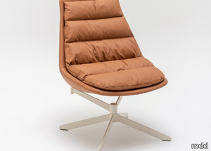 FAT FRANK - Swivel leather armchair with 4-spoke base _ mdd