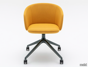 GRACE - Swivel trestle-based fabric chair with castors _ mdd