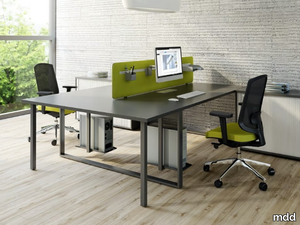 OGI_Q - Rectangular multiple office desk with shelves _ mdd