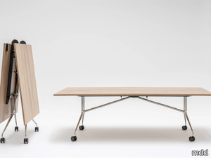 PLICA - Folding composite wood meeting table with castors _ mdd