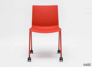 SHILA - Stackable plastic chair with castors _ mdd