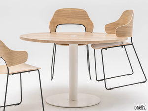 TACK - Round MDF meeting table with USB _ mdd