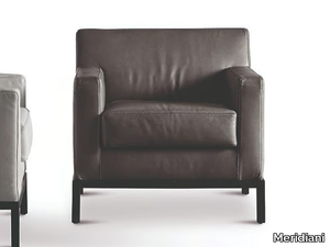 BERRY - Upholstered leather armchair _ Meridiani