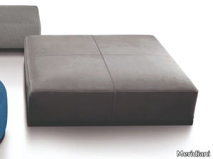 BRONS - Upholstered square leather pouf _ Meridiani