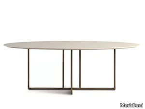 COLE - Oval marble console table _ Meridiani