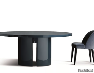 GONG - Round wooden dining table _ Meridiani