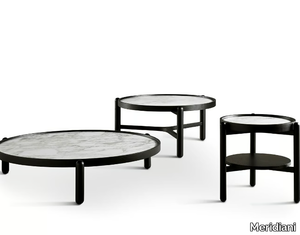 VITTORIO - Low round solid wood coffee table _ Meridiani