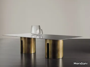 GONG - Rectangular brass dining table _ Meridiani