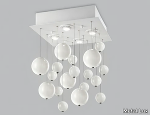 BOLERO 40x40 - Blown glass ceiling lamp _ Metal Lux