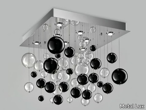 BOLERO 80x80 - Blown glass ceiling lamp _ Metal Lux