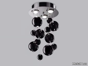 BOLERO Ø 30 - Blown glass ceiling lamp _ Metal Lux