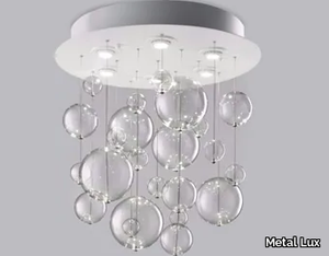 BOLERO Ø 60 - Blown glass ceiling lamp _ Metal Lux