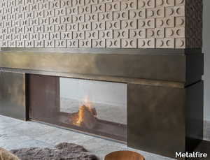 UNIVERSAL CUSTOM-MADE - Wood-burning double-sided fireplace _ Metalfire