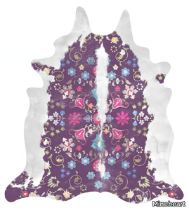 GYPSY COWHIDE - Fabric rug with floral pattern _ Mineheart