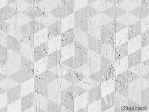 GEOMETRIC CUBES - Geometric non-woven paper wallpaper strip _ Mineheart