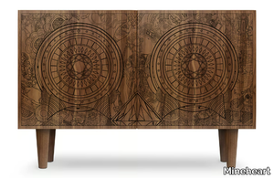 GAMBLING SKULL - Wood veneer sideboard with doors _ Mineheart