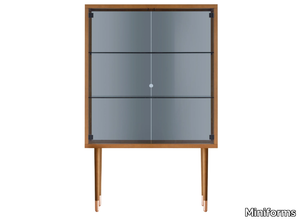 JUNO - Wood and glass display cabinet with integrated lighting _ Miniforms