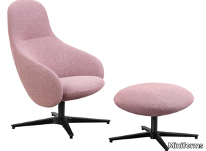 NEBULA LOUNGE ALU - Fabric armchair with armrests and 4-spoke aluminum base _ Miniforms