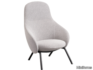 NEBULA LOUNGE TUBE - Fabric armchair with armrests and tubular base _ Miniforms