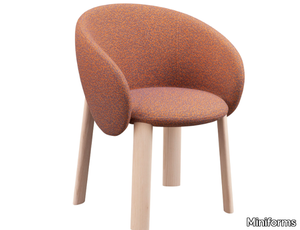 NEBULA WOOD - Upholstered fabric chair with wooden base _ Miniforms