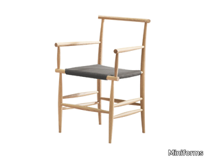 PELLEOSSA - Solid wood chair with armrests _ Miniforms