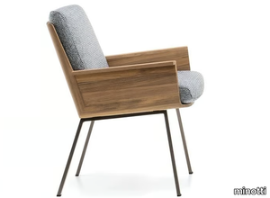 DAIKI OUTDOOR - Outdoor chair with teak shell _ Minotti