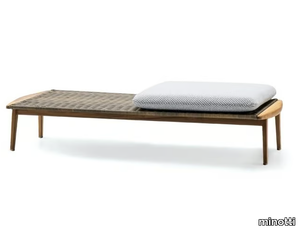 FYNN OUTDOOR - Outdoor bench in teak and synthetic fiber _ Minotti