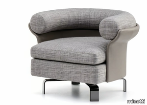 MATTIA - Swivel armchair with armrests _ Minotti