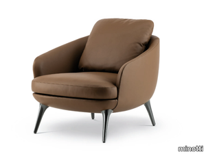 RAPHAEL - Leather armchair with armrests _ Minotti