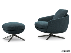 RAPHAEL - Swivel fabric armchair with 4-spoke base with armrests _ Minotti