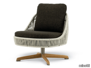 SENDAI CORD OUTDOOR - Upholstered rope garden armchair _ Minotti