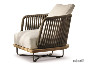 SUNRAY - Outdoor armchair in teak _ Minotti