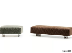 QUINCY CHEVRON - Rectangular leather pouf _ Minotti