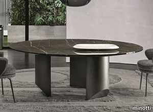 WEDGE - Round marble living room table _ Minotti