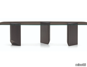 WEDGE - Rectangular glass table _ Minotti