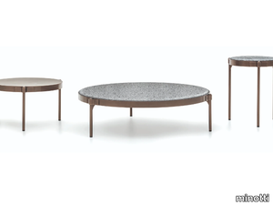 TAPE CORD OUTDOOR - Round stone outdoor coffee table _ Minotti