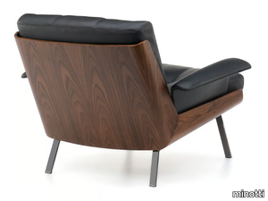 DAIKI - Leather armchair with armrests _ Minotti