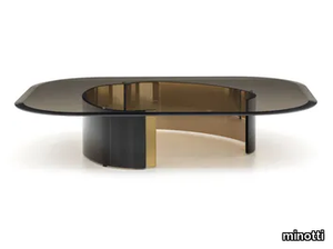 BANGLE - Rectangular glass coffee table for living room _ Minotti