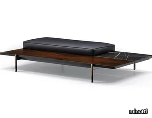 SUPERQUADRA - Padded bench in rosewood and marble _ Minotti