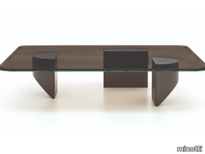 WEDGE - Low square glass coffee table _ Minotti