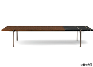 SUPERQUADRA - Rectangular table in rosewood and marble _ Minotti