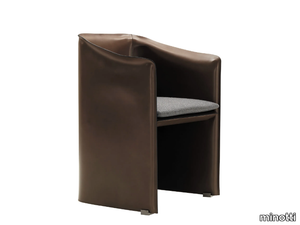 CASE - Upholstered tanned leather chair with armrests _ Minotti