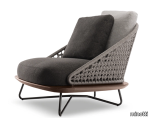 RIVERA ARMCHAIR - Steel and wood armchair _ Minotti