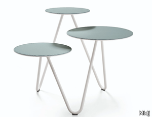 APELLE TRIO - Coffee table in lacquered steel and tops covered in leather _ Midj