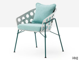 BOLLE P M TS - Painted metal chair with armrests with integrated cushion _ Midj