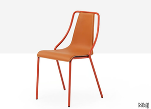 OLA S M CU - Steel chair and leather seat _ Midj