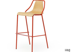 Ola - High metal stool with back _ Midj